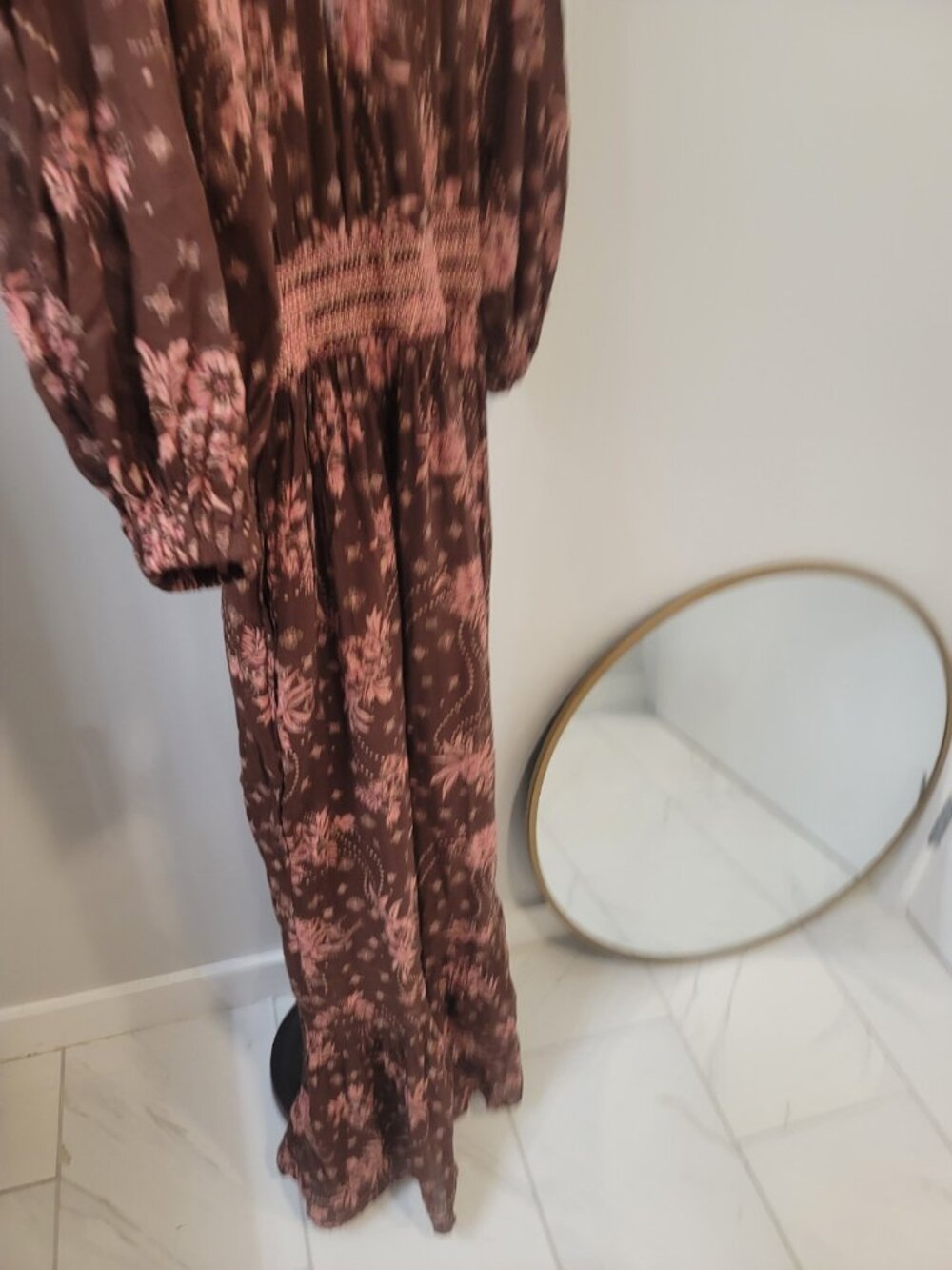 Free People Golden Hour Maxi Dress Size S Chocolate Brown - Picture 7 of 9